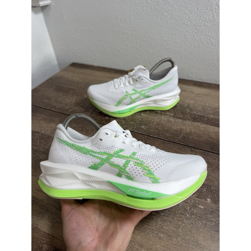 ASICS Sonicblast White Vital Green Women's Running Shoes Size 6.5 Sneakers